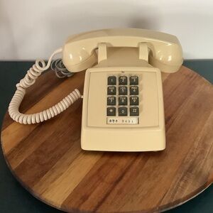 Vintage 1970s Northern Telecom Beige Push Button Phone Retro Desk Telephone MCM